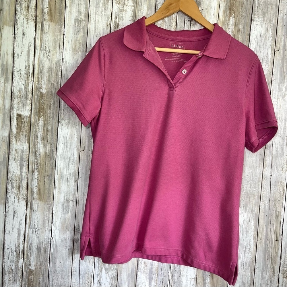 L.L. Bean Purple Fitted Polo T-Shirt Short Sleeve